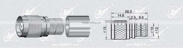 RPTNC male thread with female pin crimp for 7D-FB cable