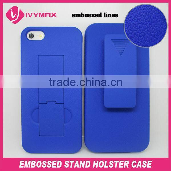 Shell Holster Case embossed Belt Clip+Stand Case For iPhone 5