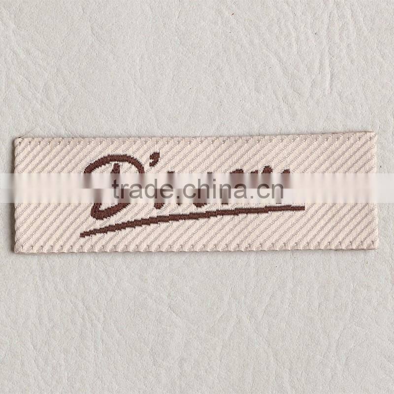 Diagonal sleeve label and clothing weaving tag for Feather cotton