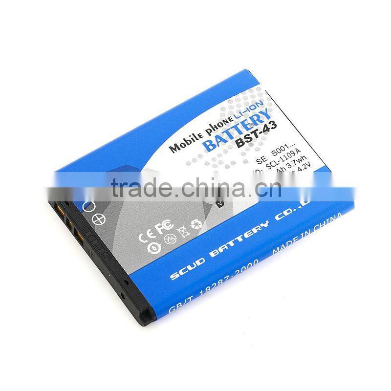 SCUD T5 rechargeable cell phone Battery for Sony Ericsson BST-43 1000mAh