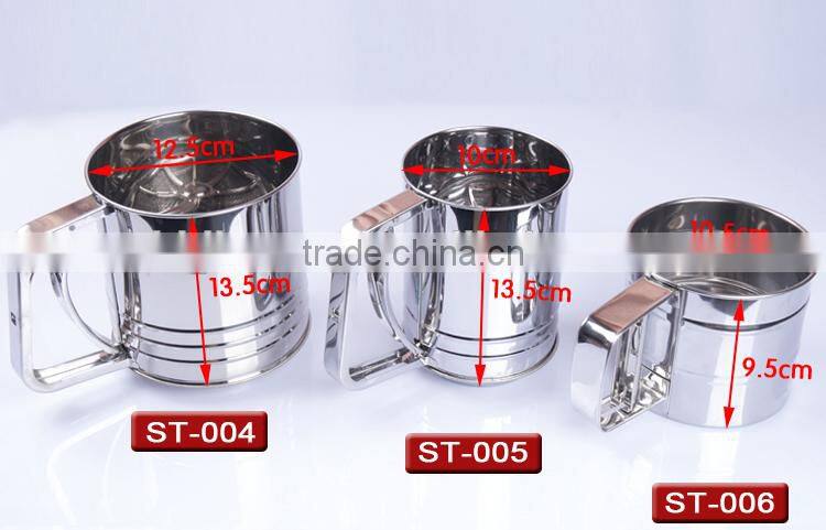 Factory supply baking tools stainless steel kitchen flour sifter 3 cup