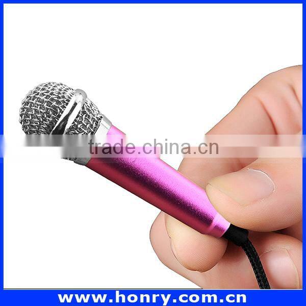 wholesale MINI 3.5mm Plug Mobile Phone Microphone For Iphone singing as KTV for Party