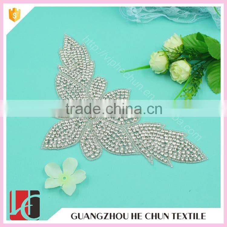HC-3569 Hechun Bridal Decoration New Trend Butterfly Shape Sewing Applique Work Design with Full Diamand