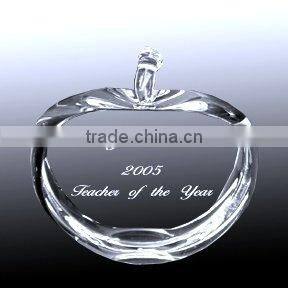 clear apple paperweight glass paperweight