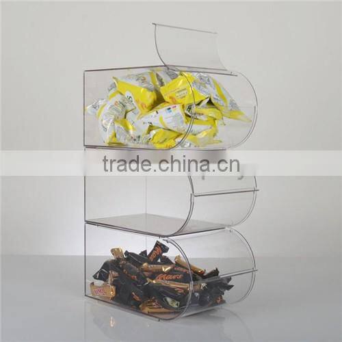 3 tiers clear stackable acrylic candy display case,acrylic candy box,acrylic candy bins wholesale