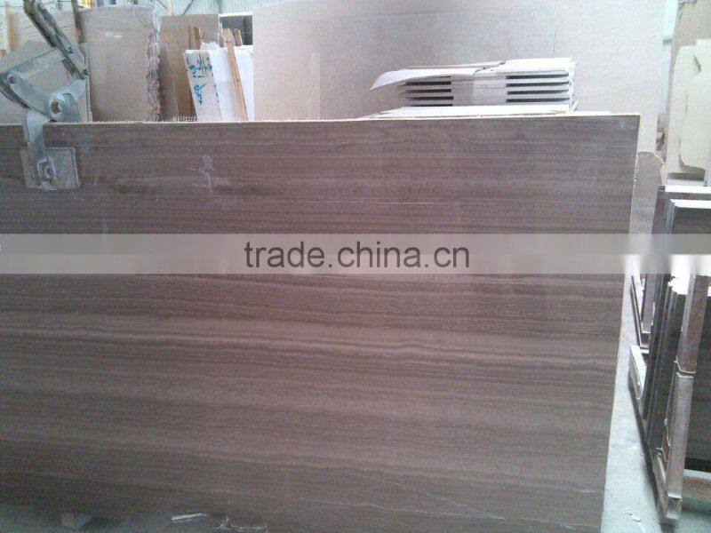 Elegant chinese brown natrual stone polished coffee wooden vein marble slabs price