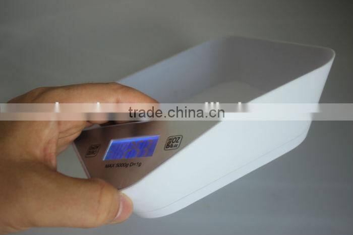 2014 Newly 5kg Digital weight kitchen food tray scale