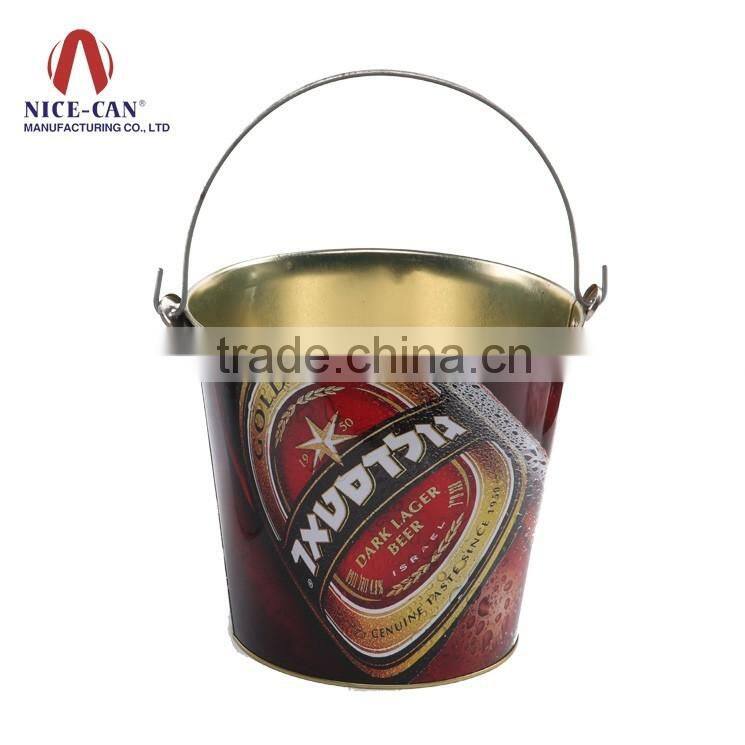 2016 hot sales mini ice tin bucket & candy tin bucket with handle