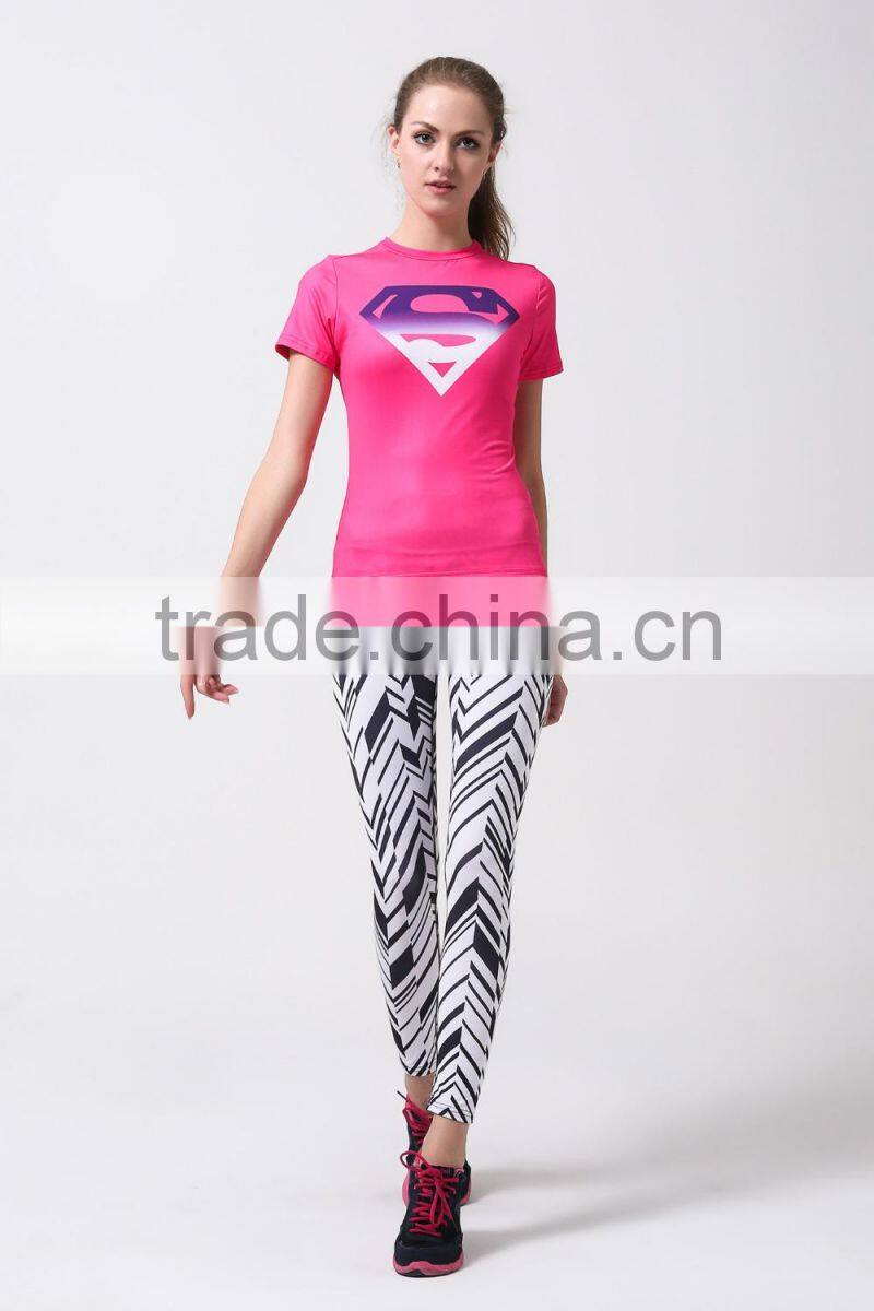 Sports Apparel with Hidden Pocket 2016 Women Yoga Leggings Wholesale Sexy Girls Sports Digital Printing Leggings