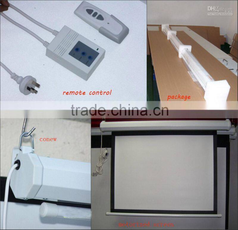 Matte White Electric Projection Screen with remote control