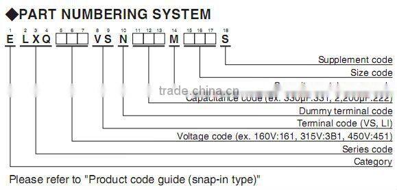 New and original 200V 1000uf ELXQ201VSN102MQ50S 2200uf 400v capacitor