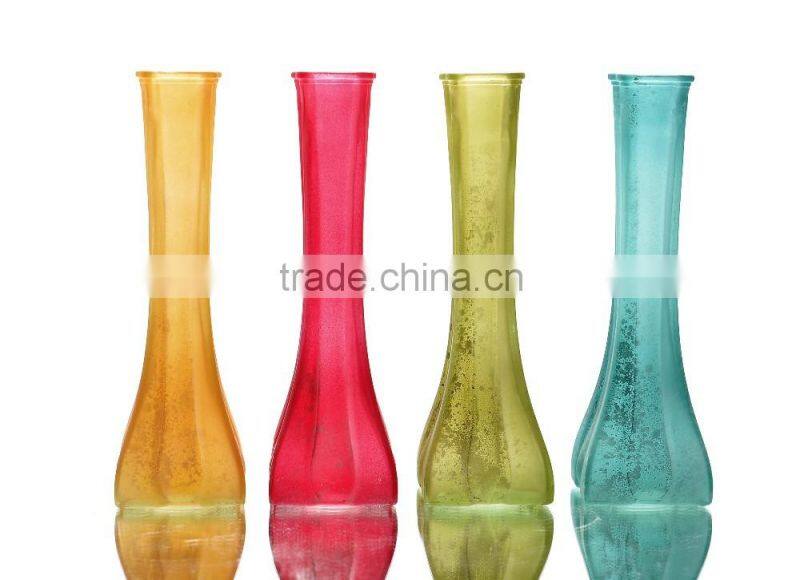 Ribbed Antique Colored Glass Vase