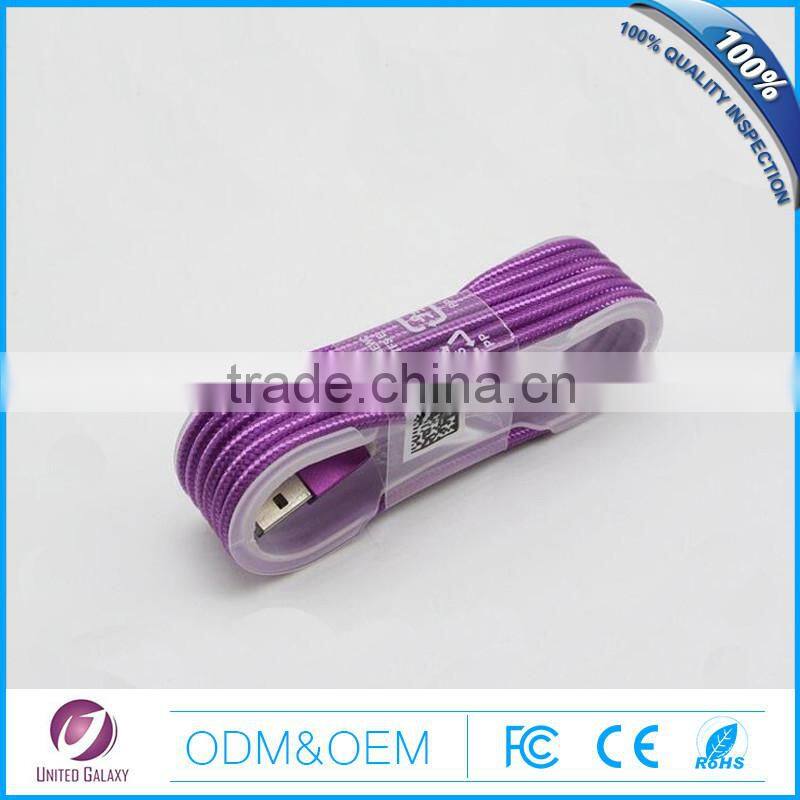 2015 fashion colorful weaving micro usb cable data cable for androids or mini usb cable for iphone 8p usb cable