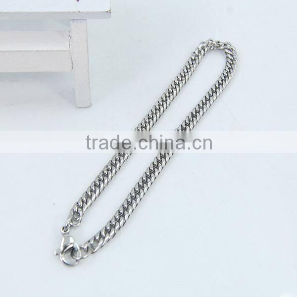 Heavy Metal Cuban Curb Link Chain Men's Bracelet Stainless Steel 22cm Length