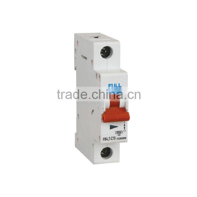 2015 China manufacure wholesale 1 pole 6 amp AC 50Hz shortcircuit protect MCB