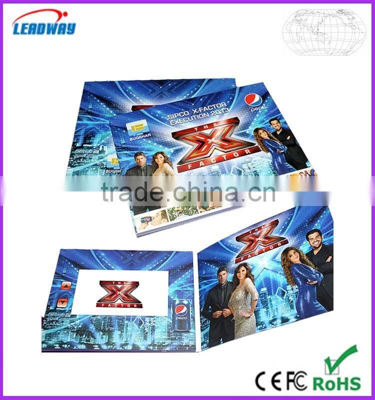 2016 Factory customized newest video greeting card/ lcd video greeting card/video invitation card