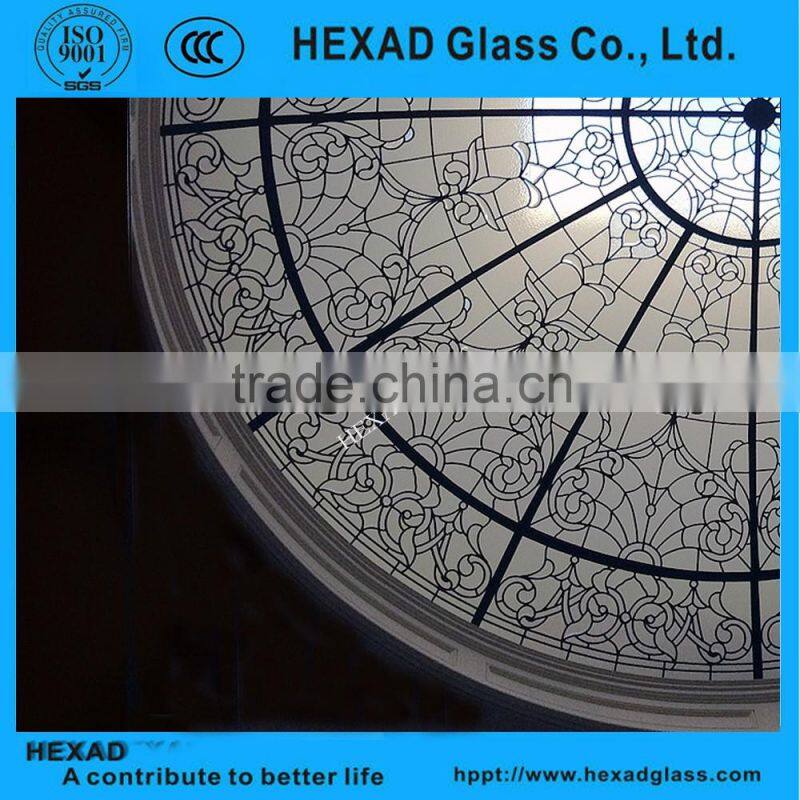 HEXAD GLASS& HEXAD INDUSTRIES//Tiffany Style roof ceiling dome with customized patterns