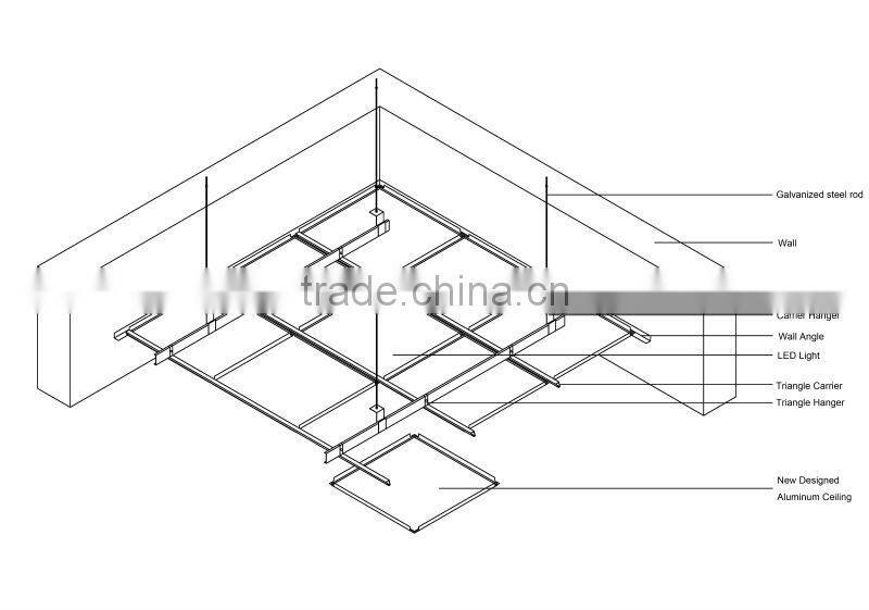 economical and practical wooden grain clip-in square aluminium ceiling