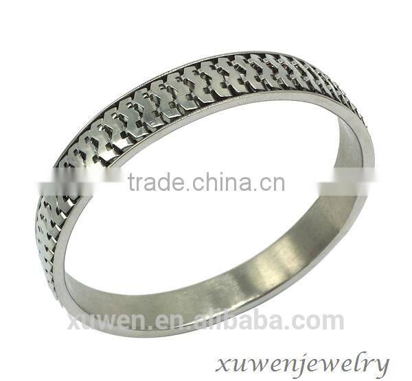 new design laser cut 18K IPG 316l stainless steel bangle women