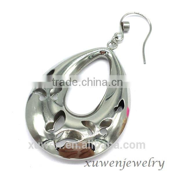hollow stainless steel fancy design hanging earrings