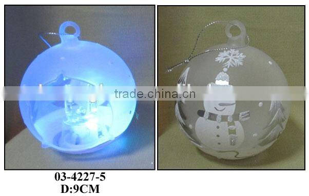 Hand Painted Glass Ball with Hole and LED Light