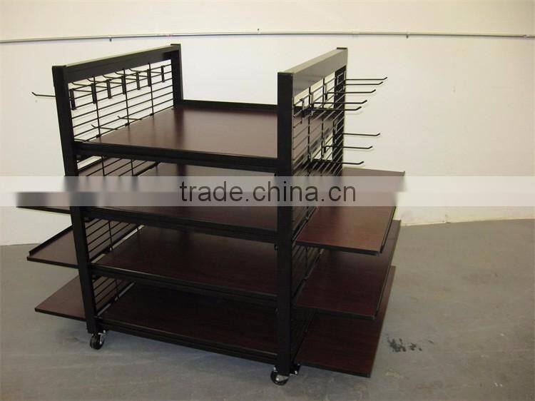 Free Standing Metal Display Stand Wire Mesh 4 Way Display Rack