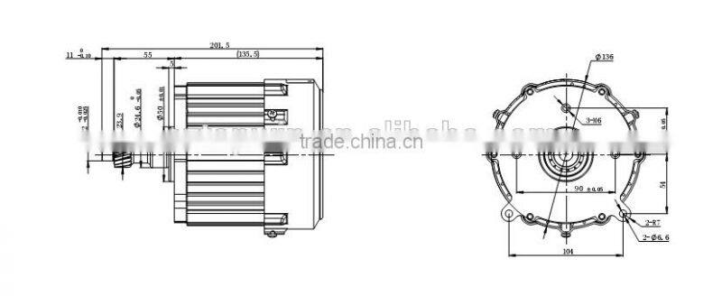 Electric tricycle parts brushless dc motor differential