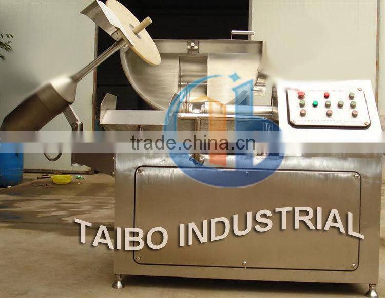 High Speed bowl cutter filled with meat for chopping
