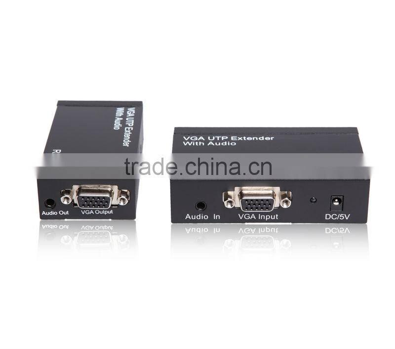 High Quality VGA UTP Extender 1x1 Splitter With Audio 1080p For HDTV Support GAIN & PEAK Adjustment