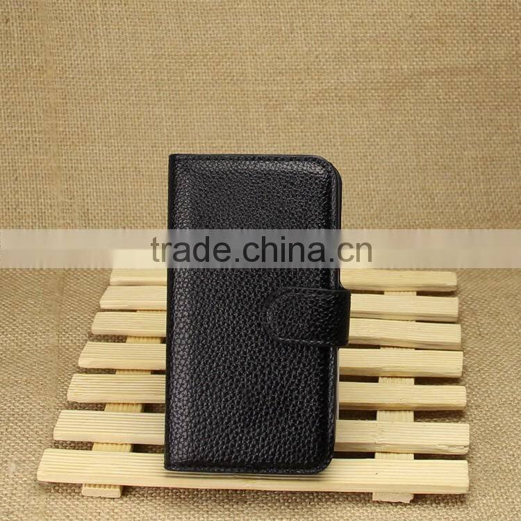 Hot Selling Ultra Thin Lichee PU Leather Case Wallet Folio Flip Cover for Samsung GALAXY S4 mini i9190