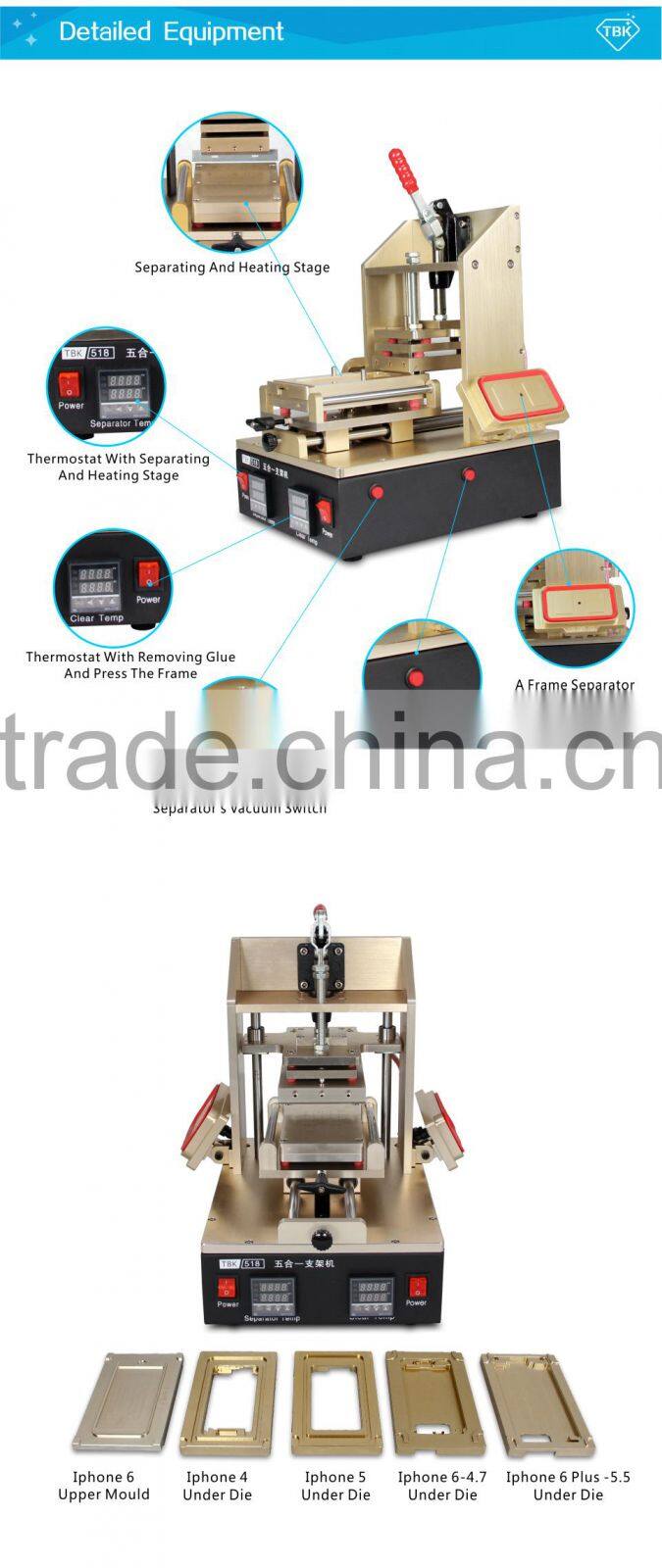 Preheater mobile phone LCD separator 5 in 1 LCD Frame assemble Machine
