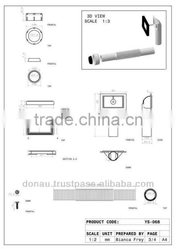 Big Head Sink Trap with Overflow Flexible Body 40-50mm (YP068)