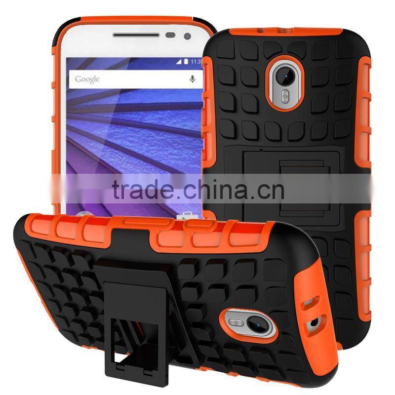 2015 Original 2 In 1 Pattern Silicone and PC Rugged Hybrid heavy duty case for motorola moto g3 made in china