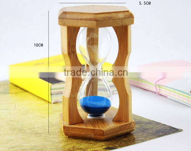 Cheap handmade mini custom logo bamboo hourglass