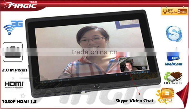 7 inch capacitive touch screen android tablet pc video call
