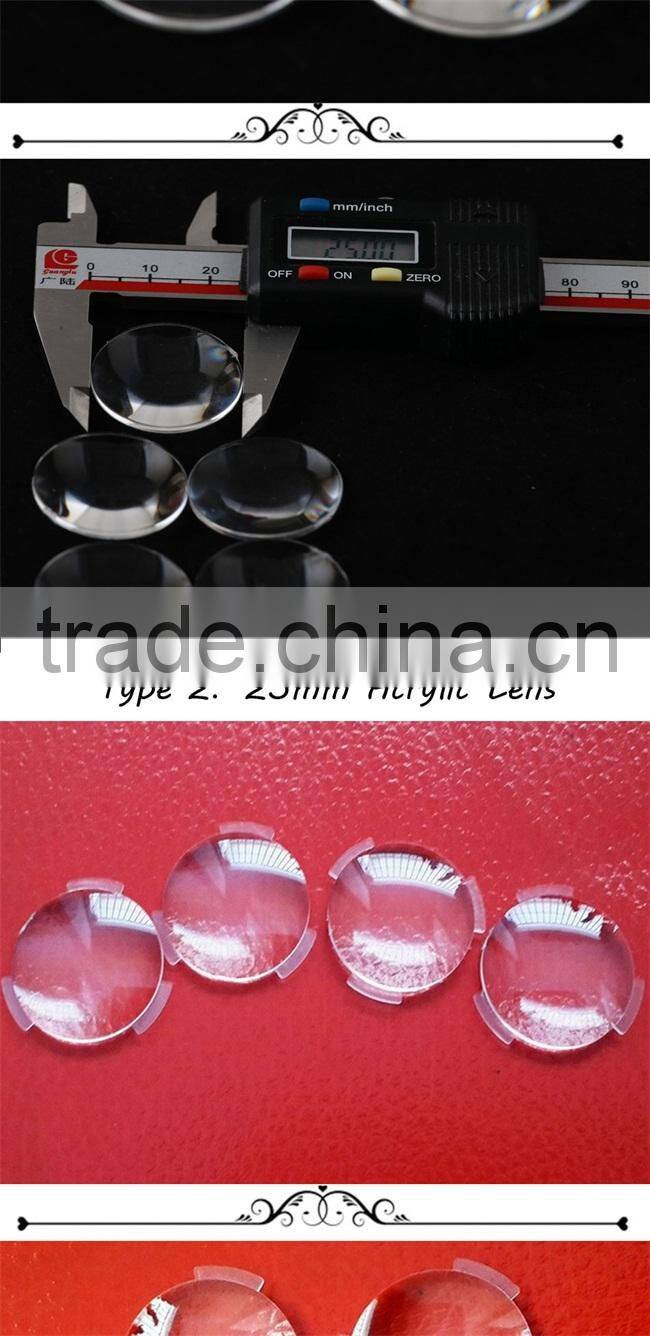 Plastic acrylic lens with 25mm diameter and 45mm focus length for 3D glasses