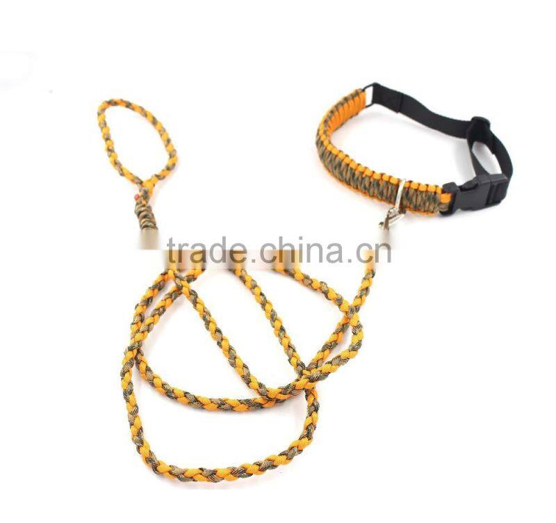 Paracord dog leash and collar, Adjustable paracord dog collar