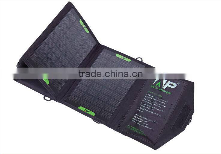36W Foldable Solar Chargers for Laptop and Mobile phones with Dual Output Controller