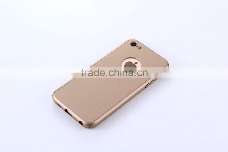 360 Degree Full Cover Plastic Hard Case for iPhone 7 7 Plus Shockproof Case with Tempered Glass