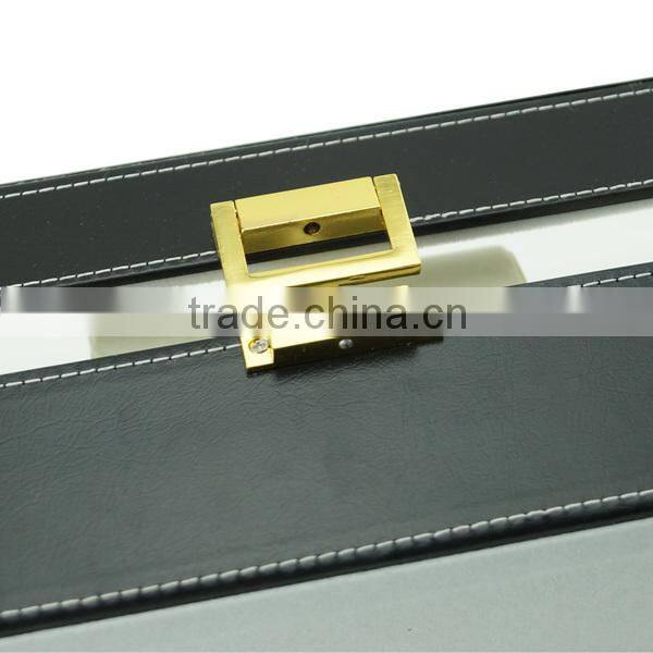 Gift box for watch with buckle lock, fancy PU leather watch box
