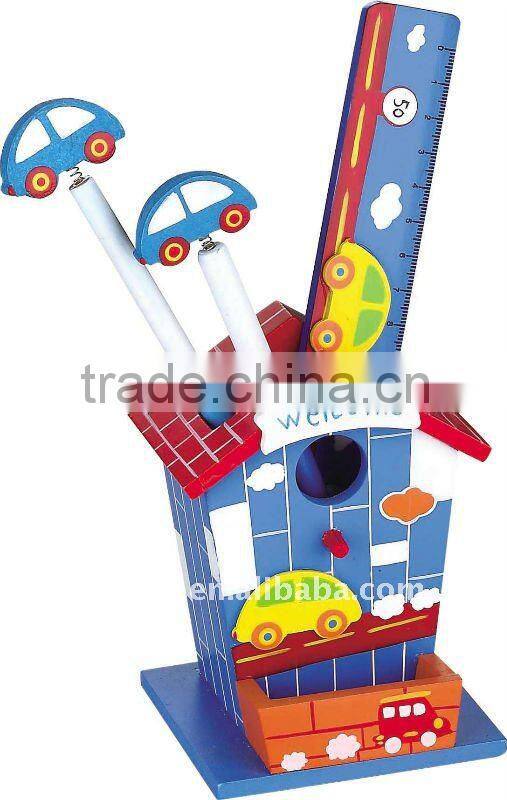 wooden pencil holder