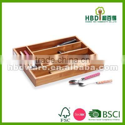 Bamboo kitchen cutlery tray,bamboo organizer,wood cutlery tray wholesale