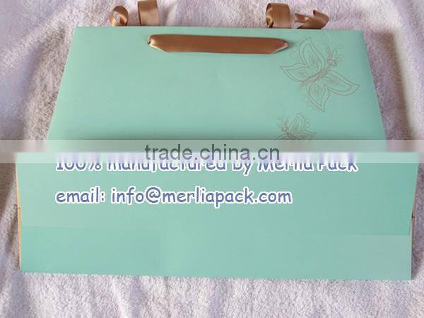 Aqua boutique butterfly shopping bag girls dress satin ribbon clothing trapezium bags