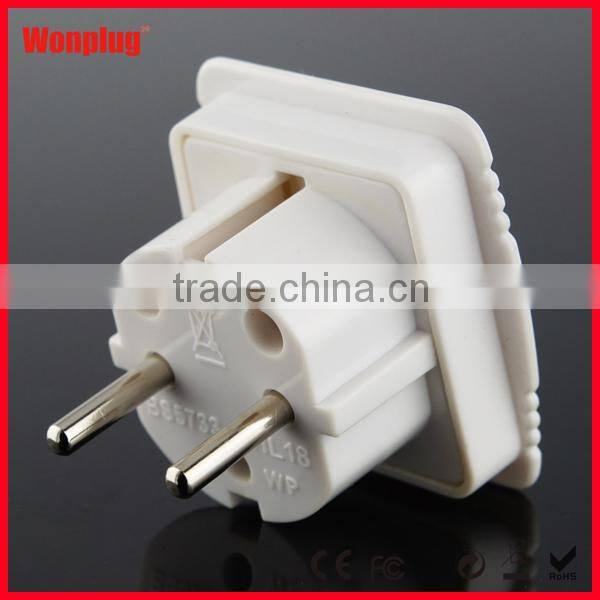 White/Black Adapter UK TO EU Europe European Travel Adaptor Plug 2 Pin Wonplug Travel