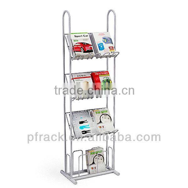wall mounted metal magazine display rack
