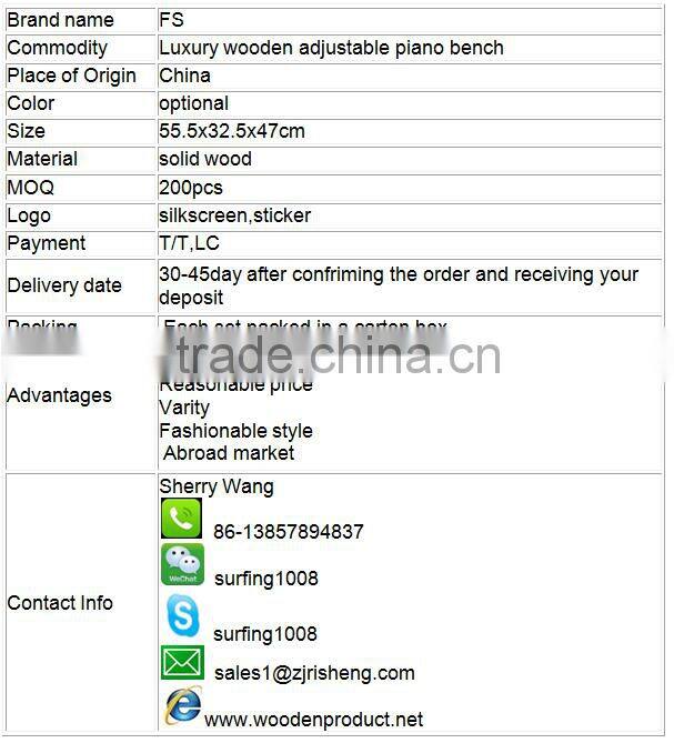 2016 the latest black piano stool adjustable with black leather cushion