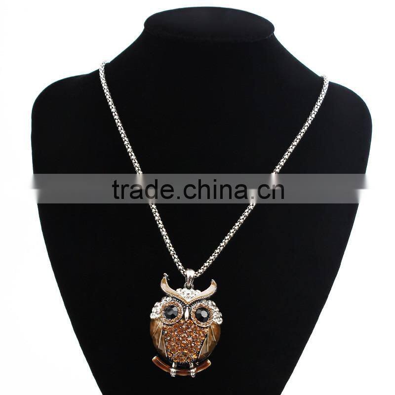 MYLOVE high quality colorful rhinestone owl necklace