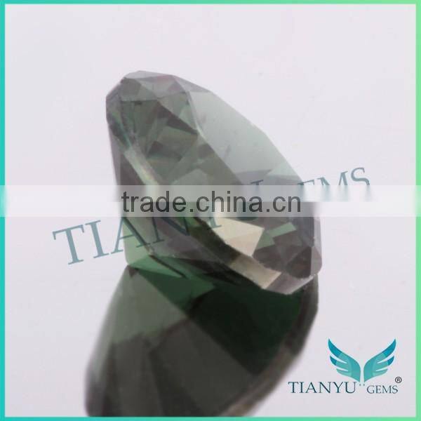 Synthetic spinel round brillant cut 152# dark green electric stone for waxing