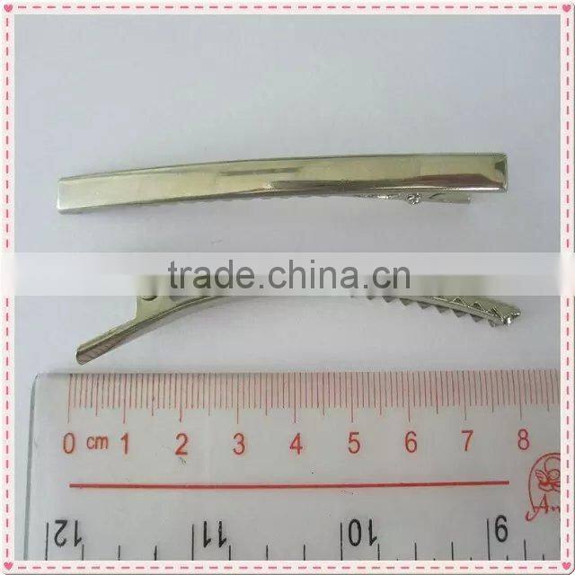 Silver Tone Metal Alligator Prong Barrettes Hair Clips with teeth for DIY Hair Accessories