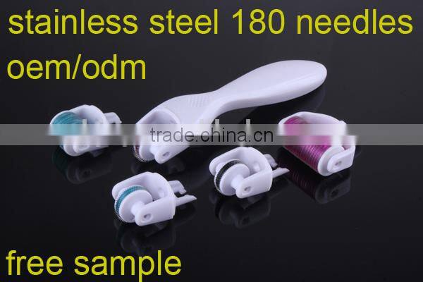 derma roller medical skin roller eyes 180 stainless steel needles with replaceable head to save cost